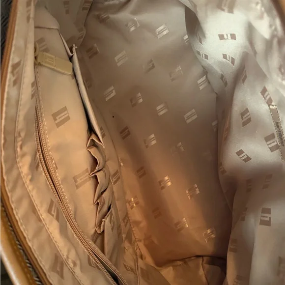 Hartmann Herringbone Luxe Elegant Brown and Tan Tote Bag - Picture 8 of 11